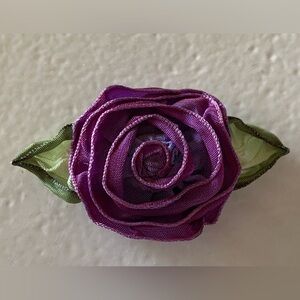 Mini Satin Rose Barrette